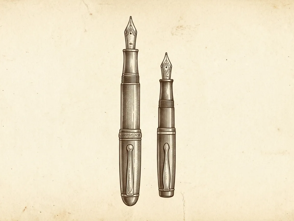 Two Kaweco fountain pens side by side showing the size difference between a compact pocket pen and a full-size everyday pen